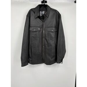 First Classics Authentic Riding Gear Leather Jacket XL Black Snap Front